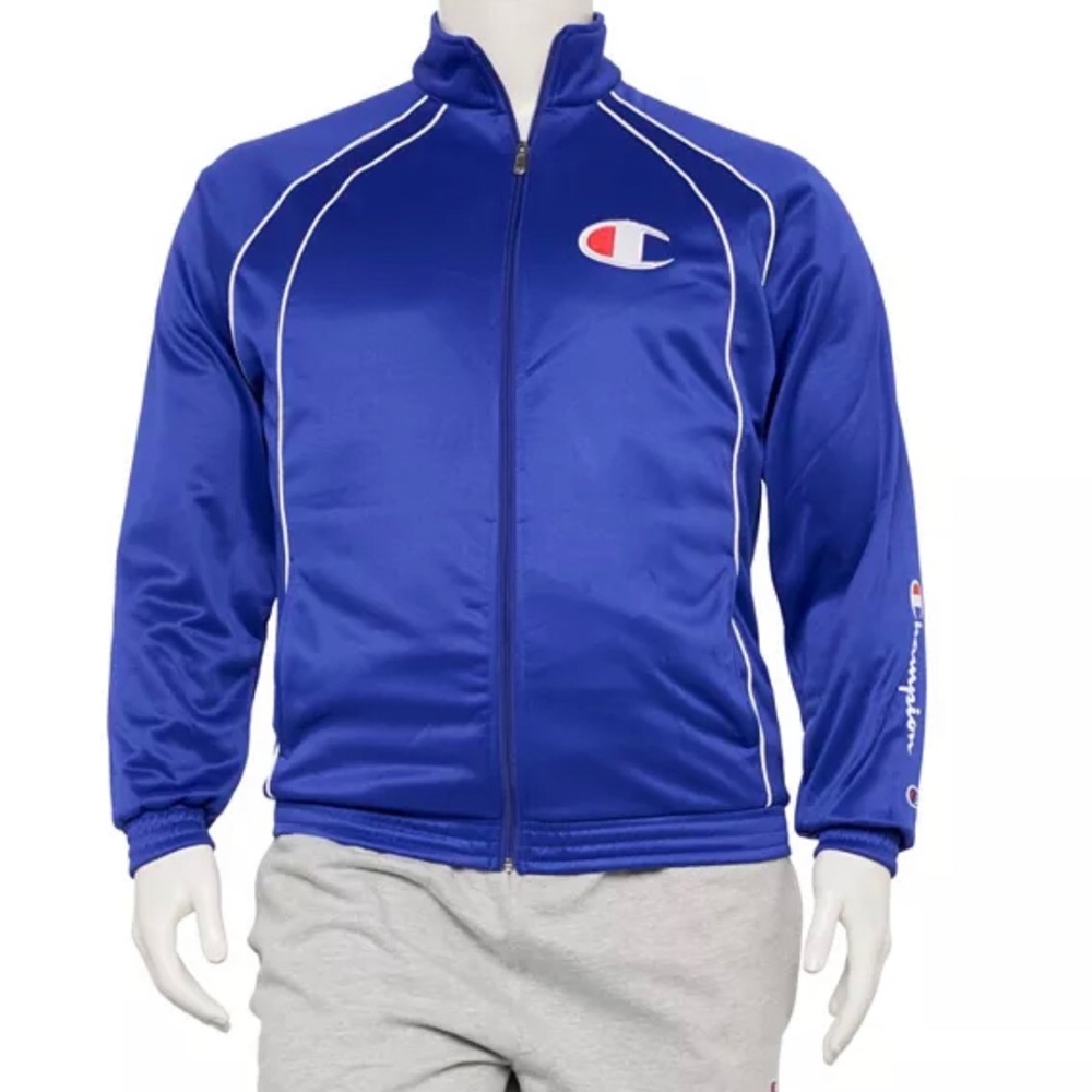 Champion Tricot Track Jacket Men’s Size Large Tall Royal Blue